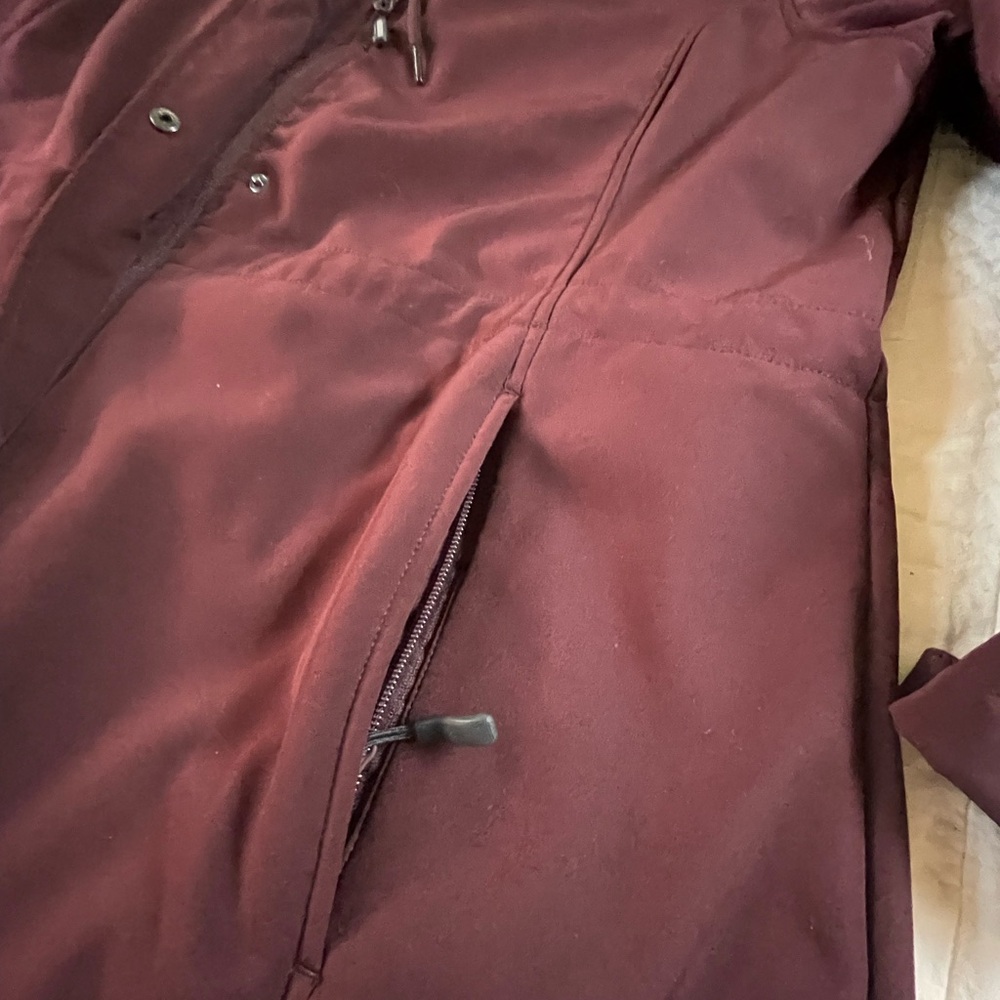 Outdoor Ventures Fleece Lined Women's Burgundy Hooded Coat XXL - Picture 4 of 11
